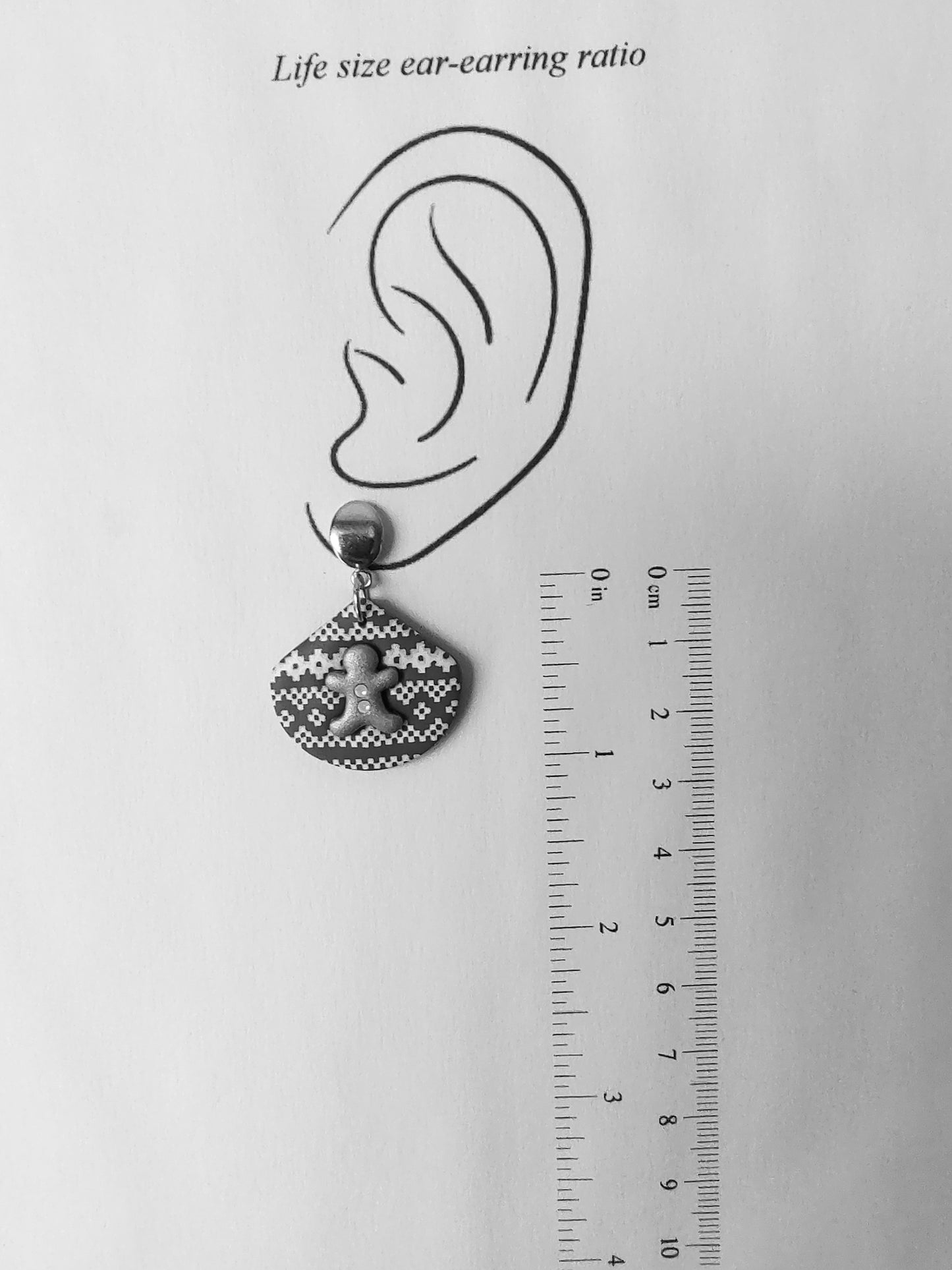 Gingerbread Man Earrings - Red Ugly Sweater