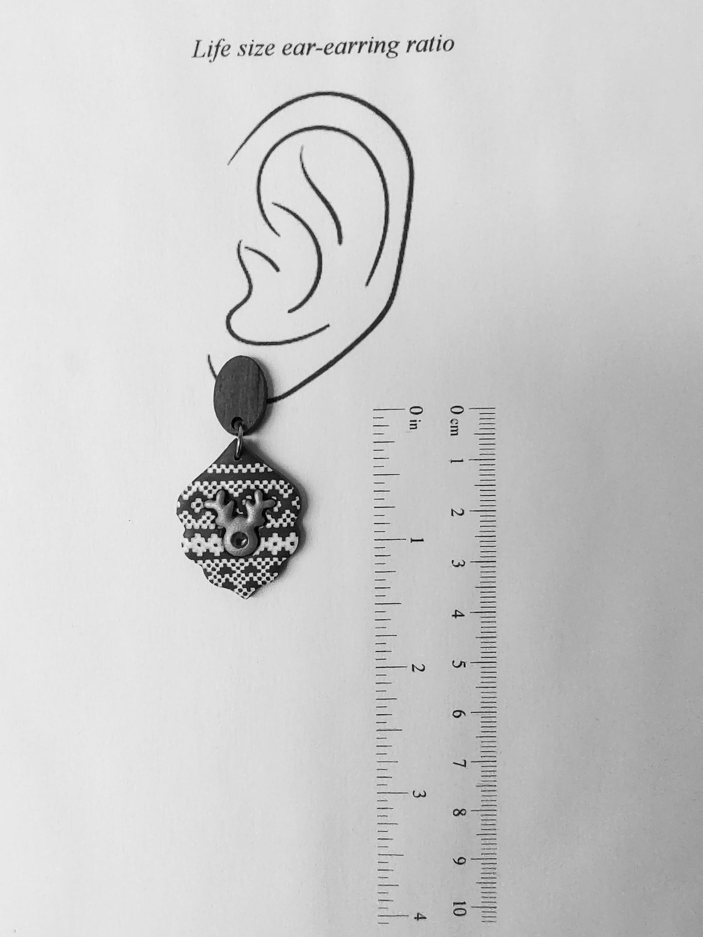 Reindeer Earrings - Green Ugly Sweater