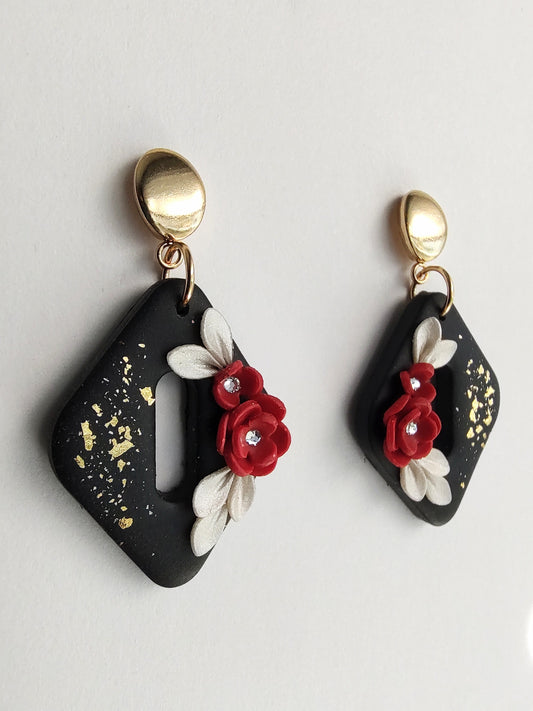 Eloise Earrings - Black & Gold
