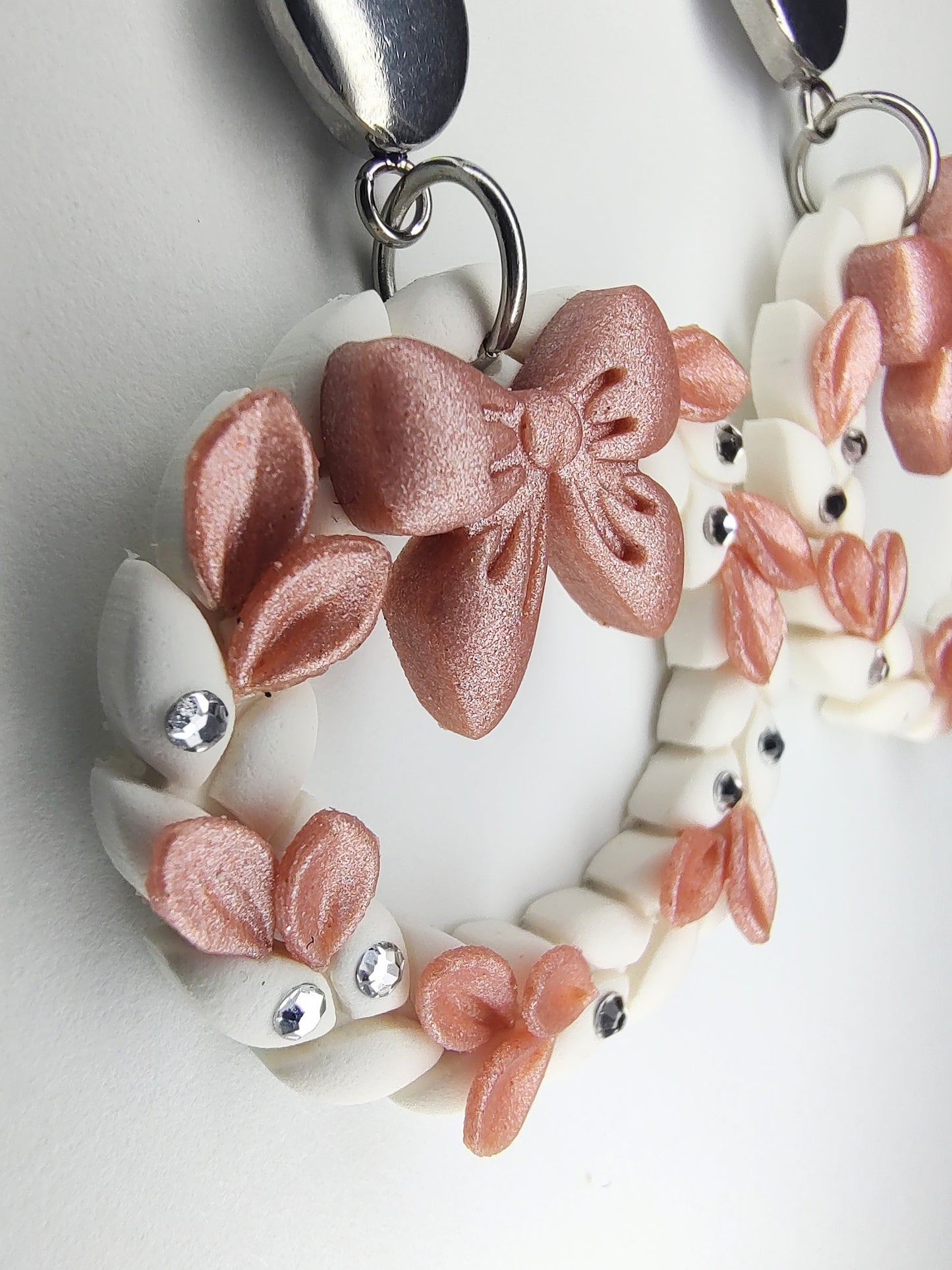 Wreath Earrings - Crystal Pink