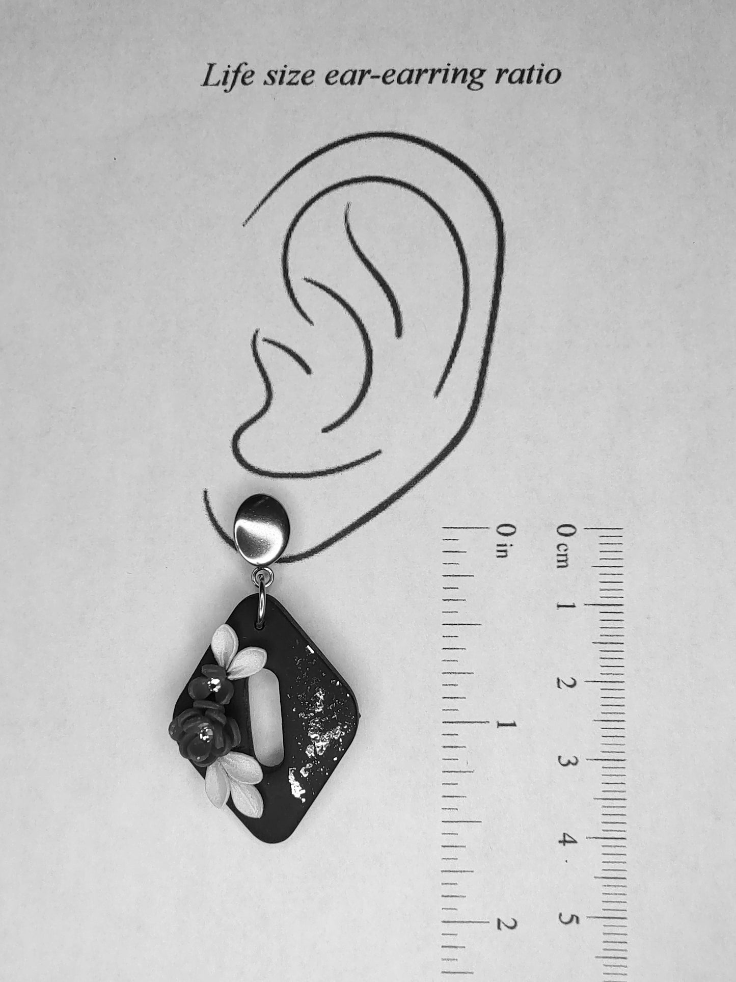 Eloise Earrings - Black & Silver