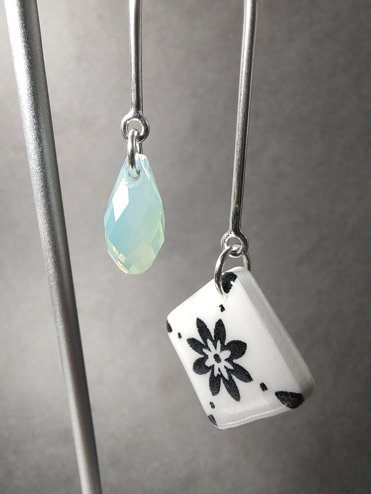 Chrysolite Opal Arch Earrings