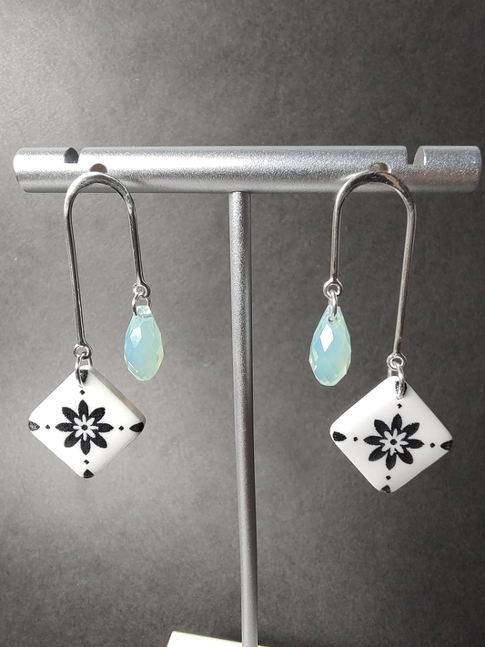 Chrysolite Opal Arch Earrings