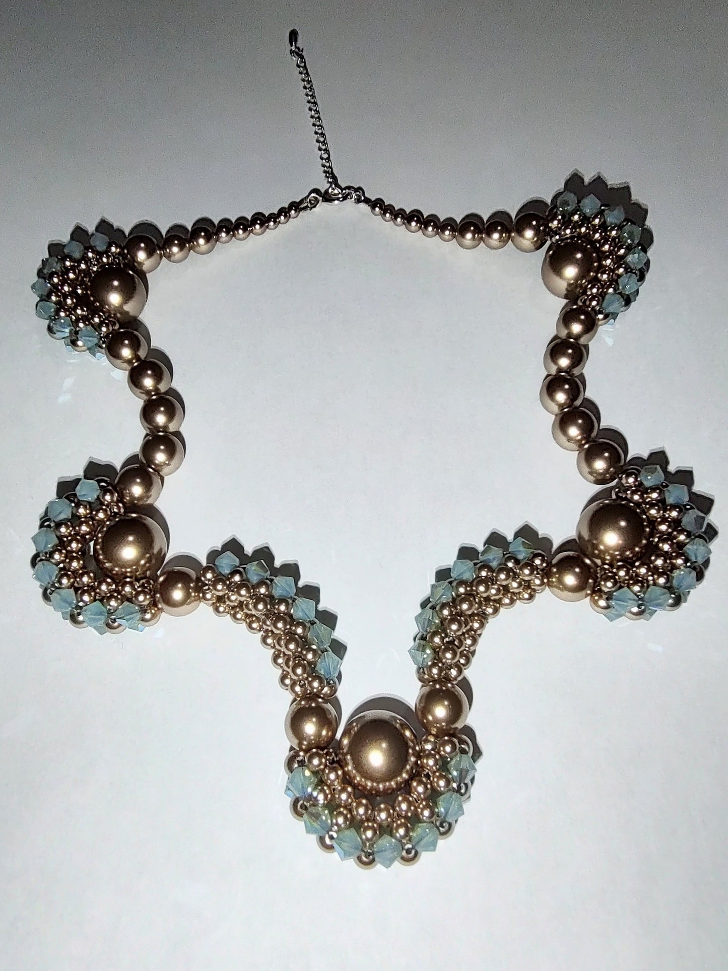 Crystal Pearl Necklace (bronze)