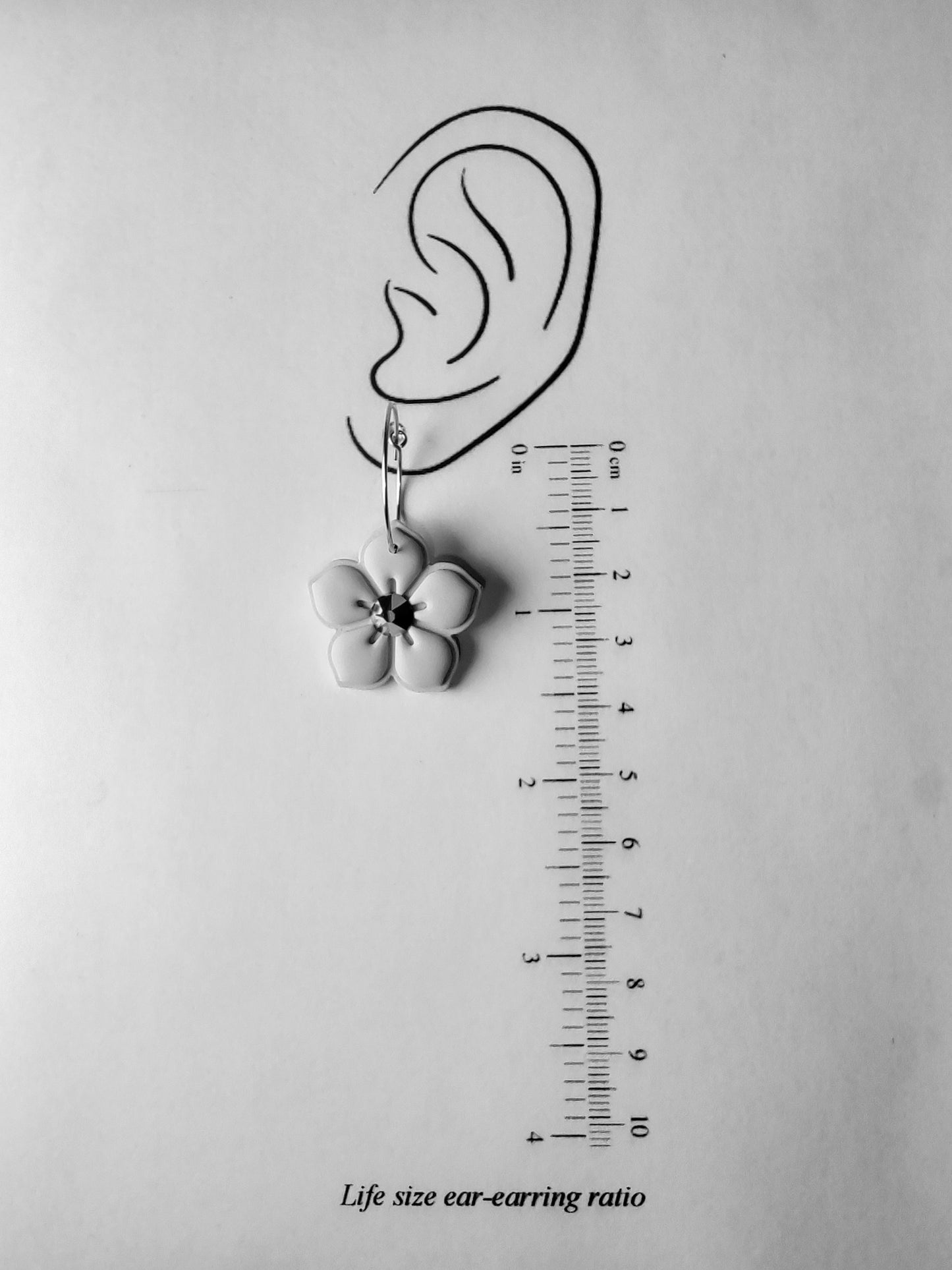 Rose Gold Glacier Flower Hoop Earrings