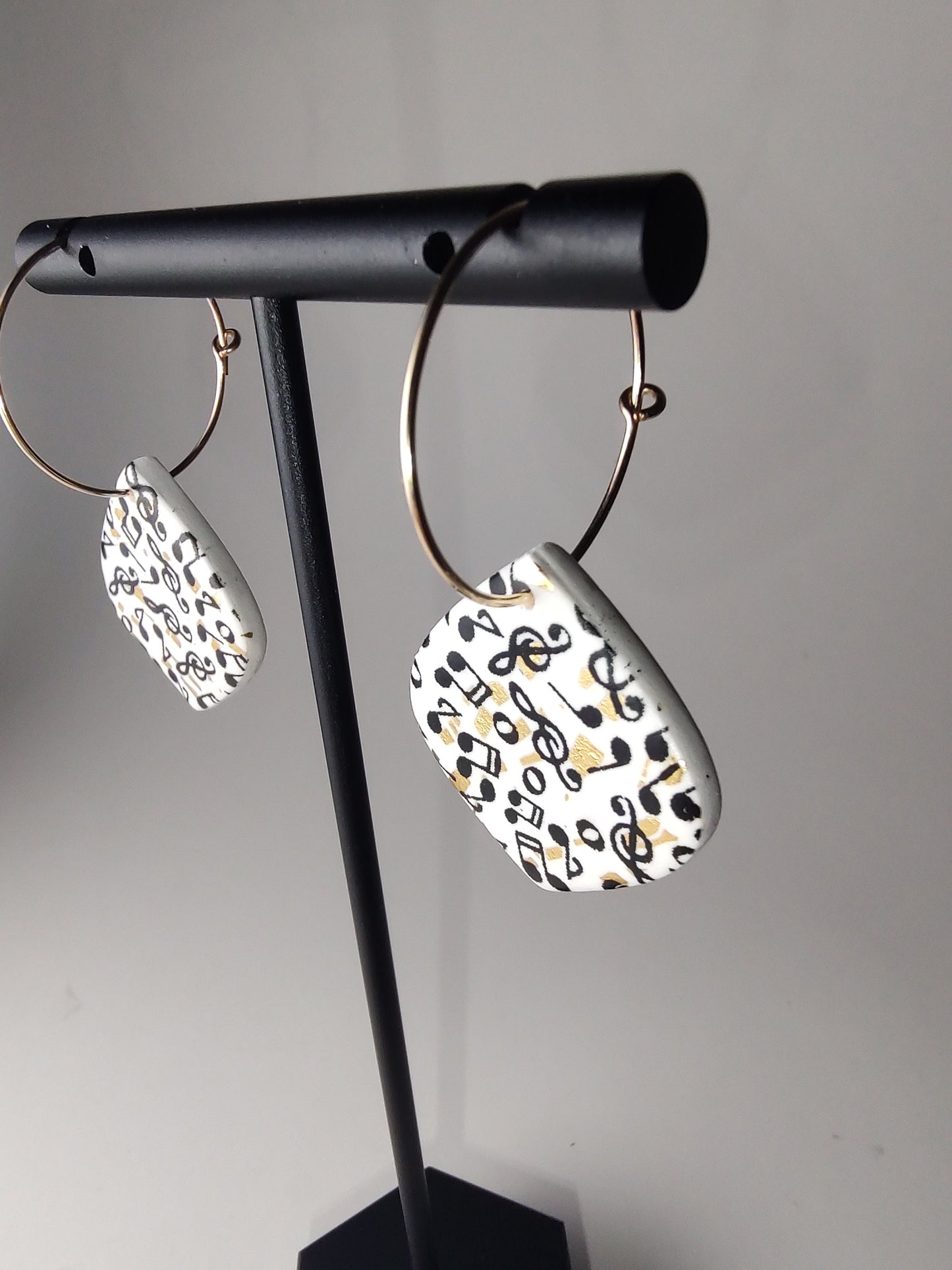 Music Notes Hoop Earrings