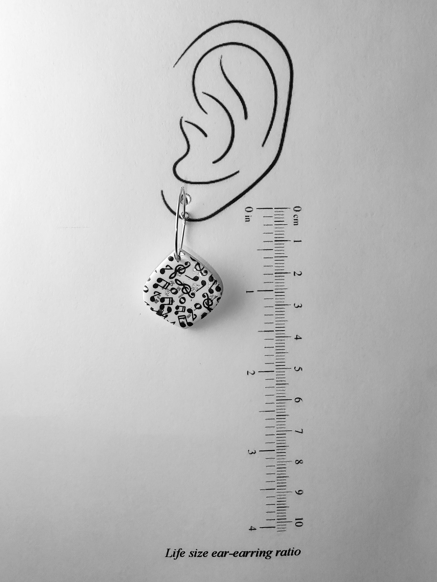 Music Notes Hoop Earrings