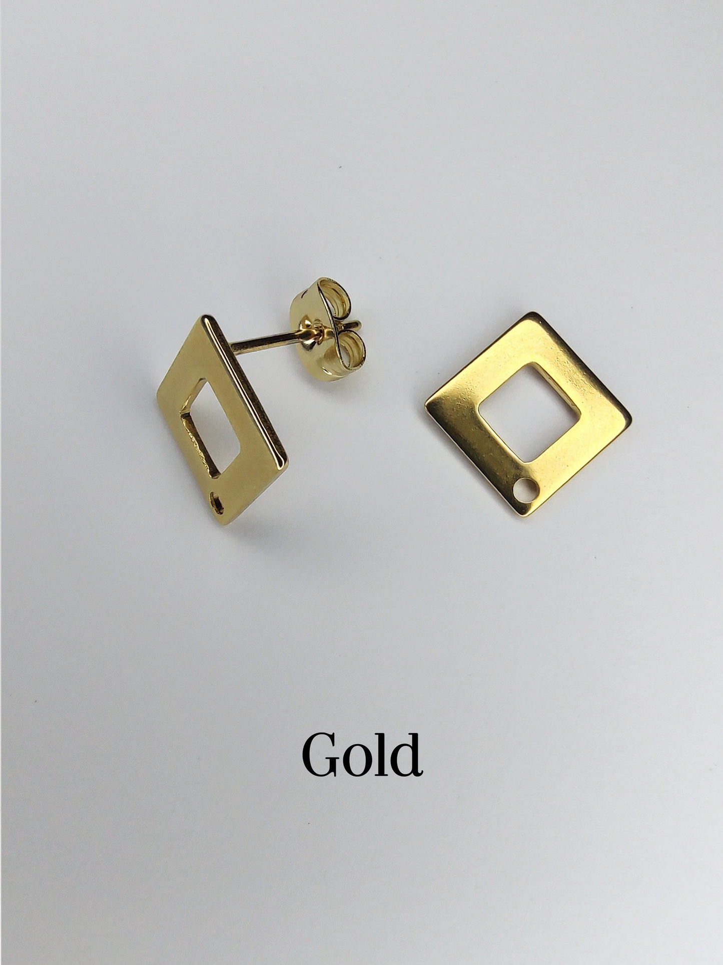 Pearl Square Earrings - Iridescent Dark Blue