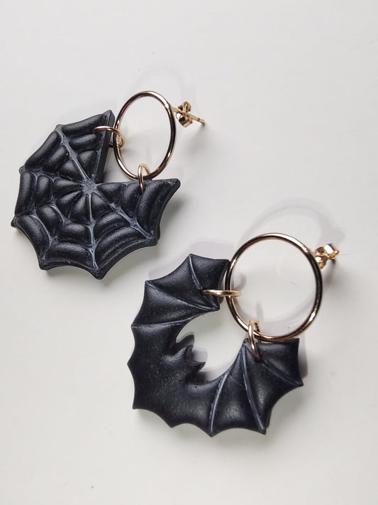 Bat & Web Earrings