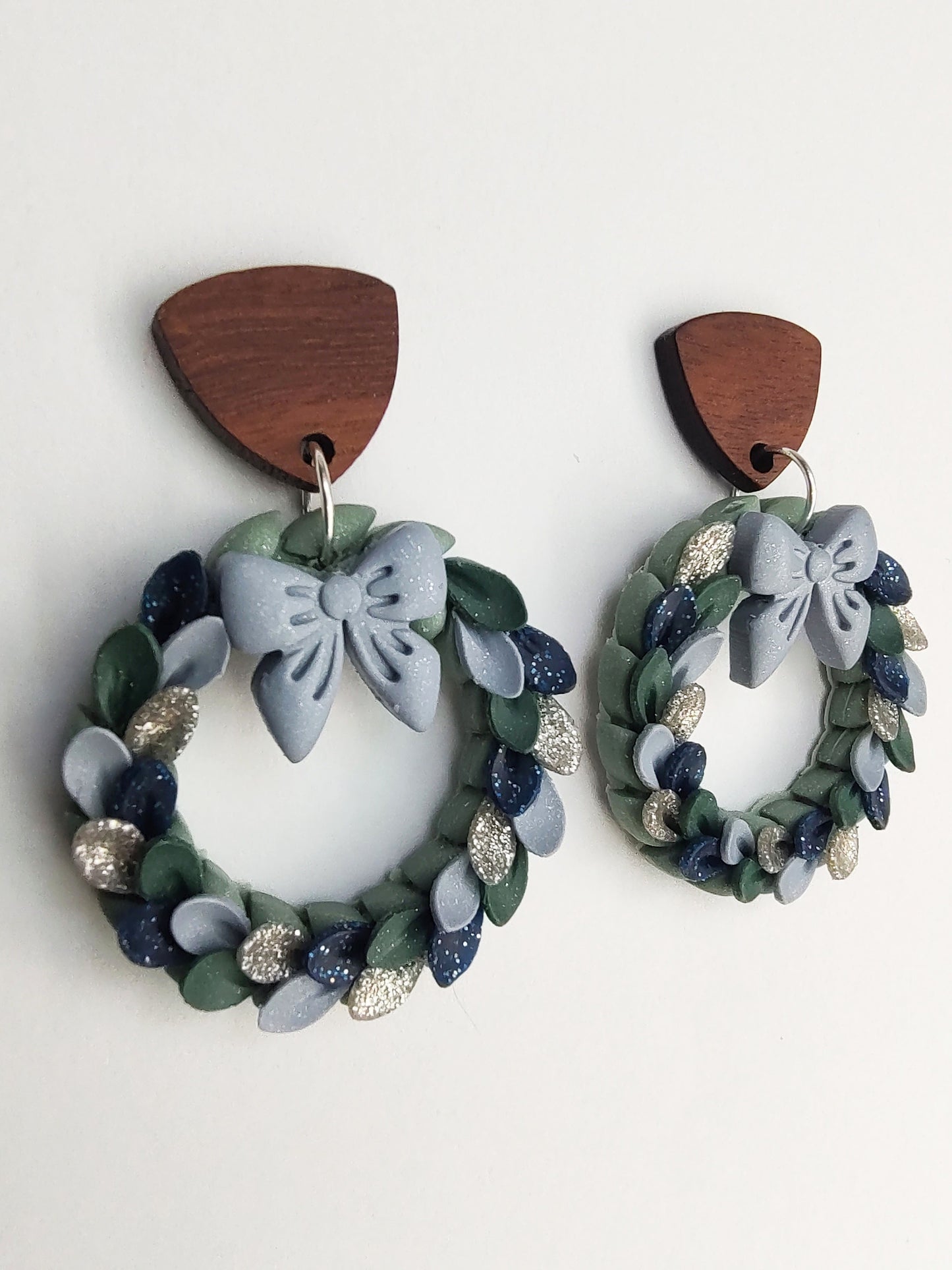 Wreath Earrings - Light Blue