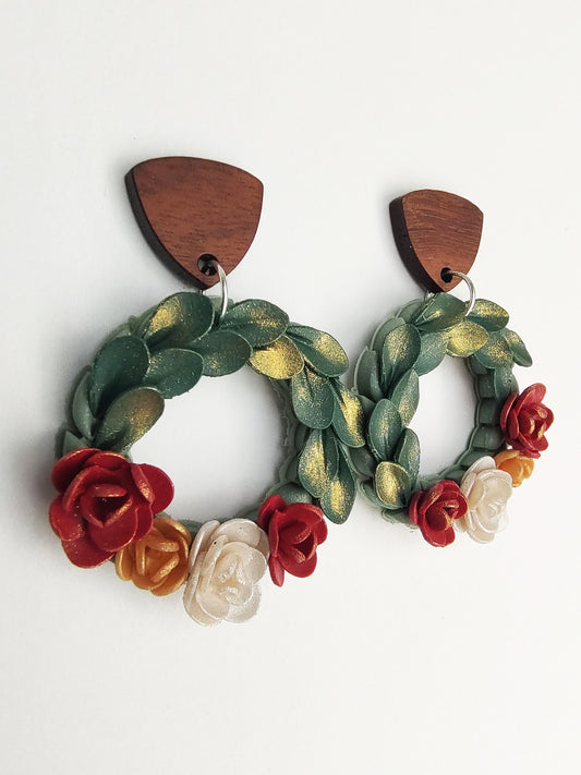 Wreath Earrings - Roses