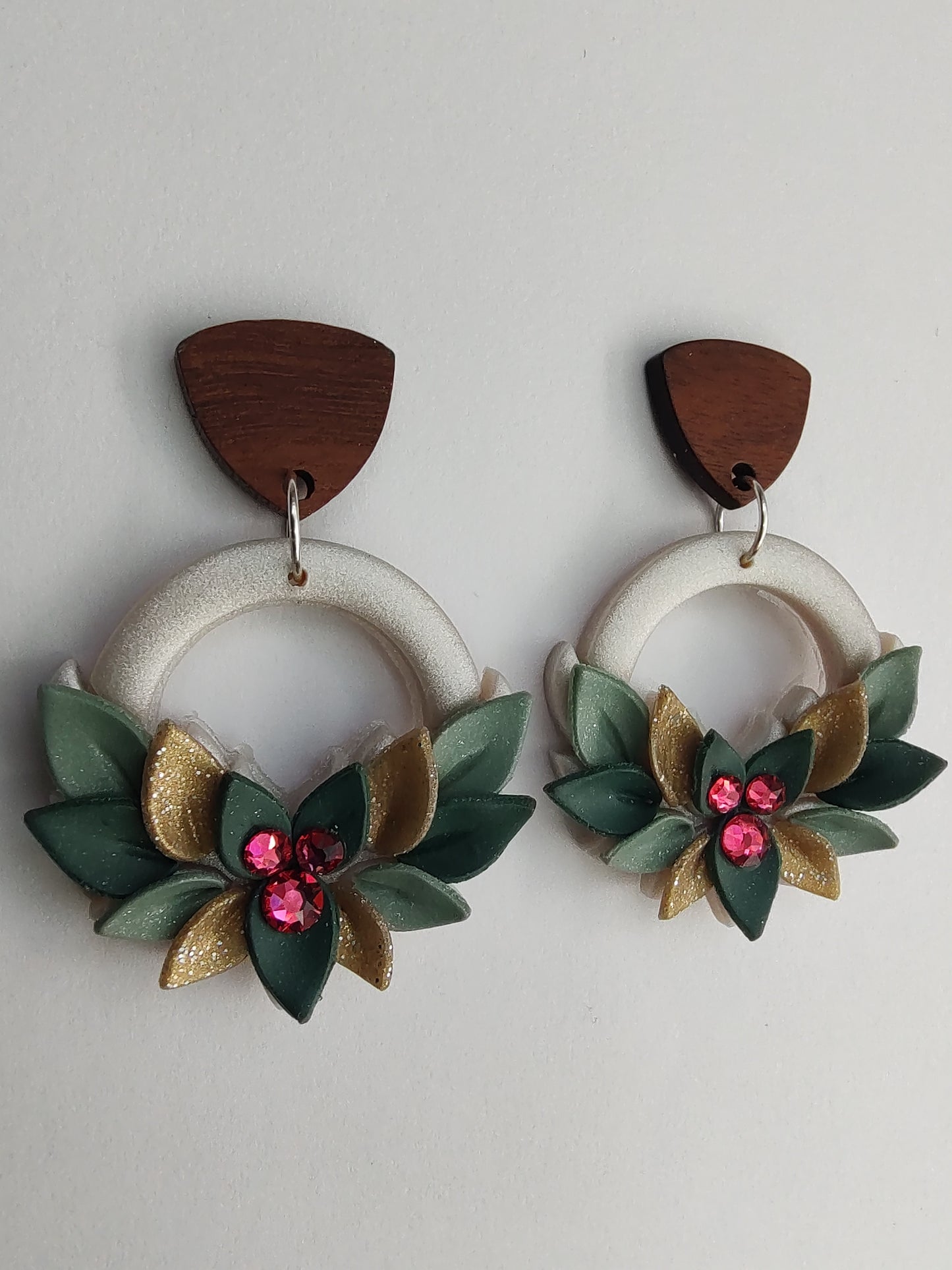 Wreath Earrings - Crystal Berries