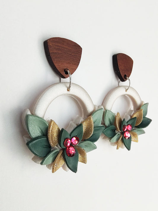 Wreath Earrings - Crystal Berries