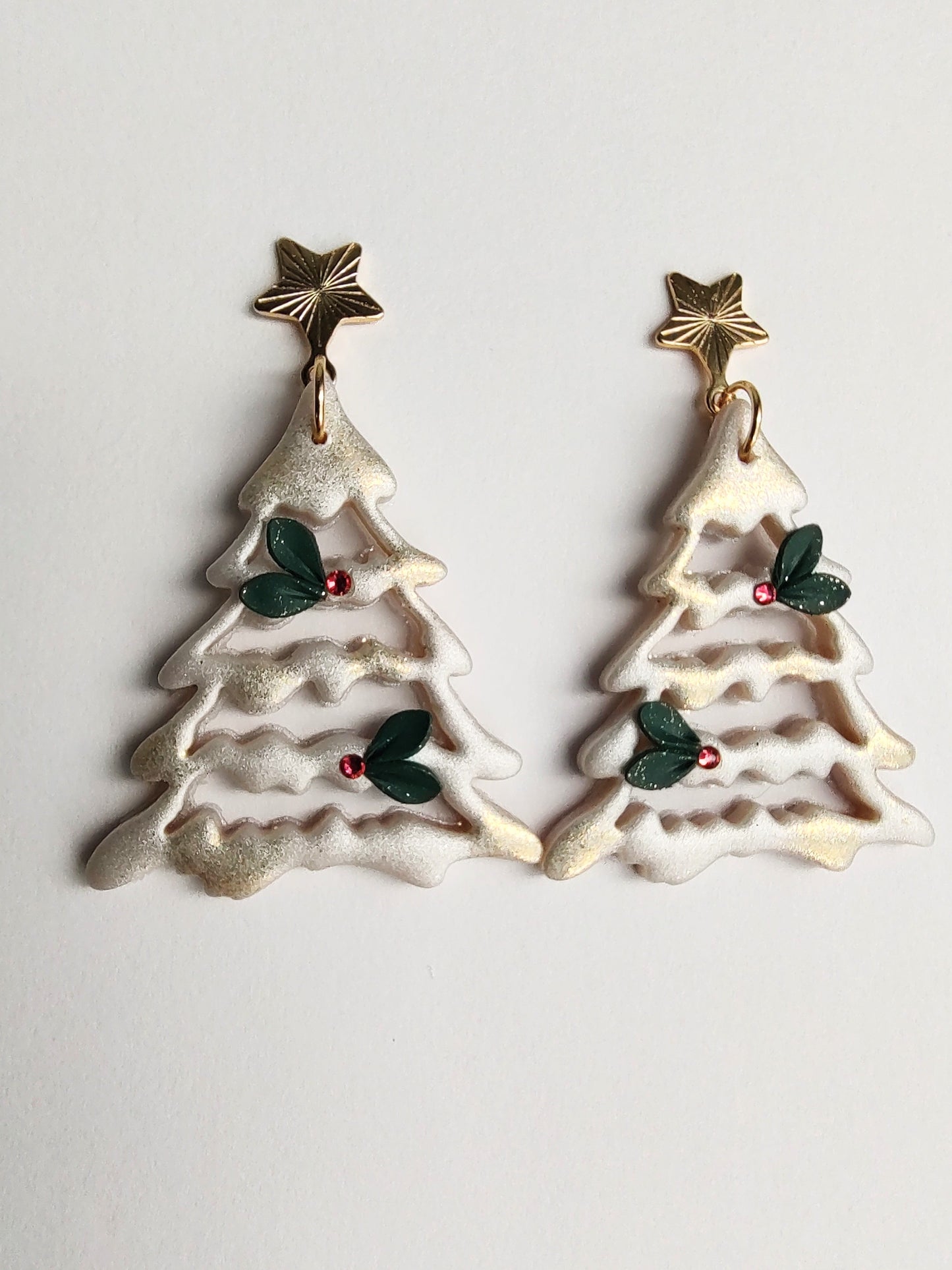 Christmas Tree Earrings - Red Crystal