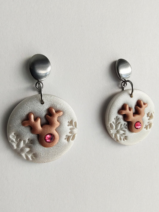 Reindeer Earrings - Snow