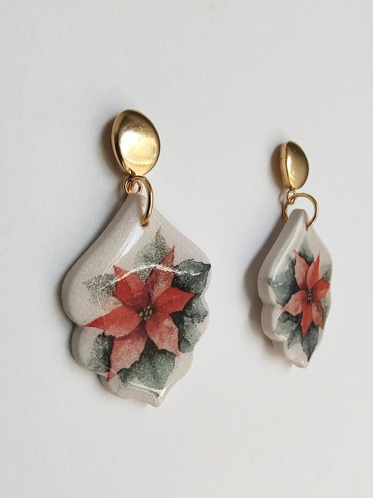 Poinsettia Dangle Earrings