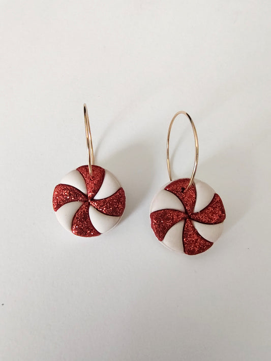 Peppermint Candy Hoop Earrings