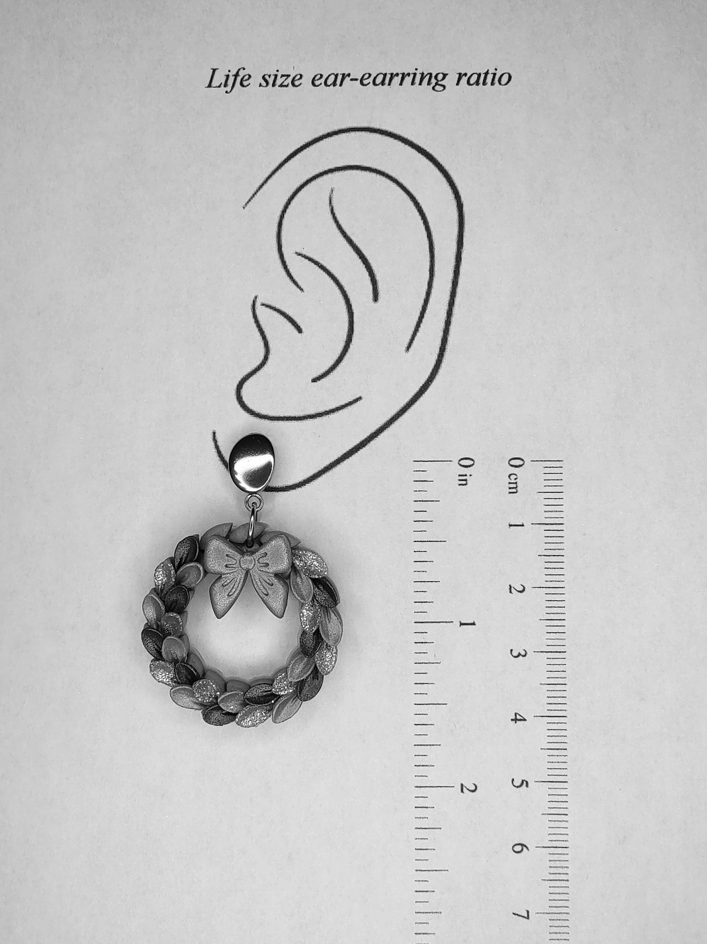 Wreath Earrings - Silver Pink