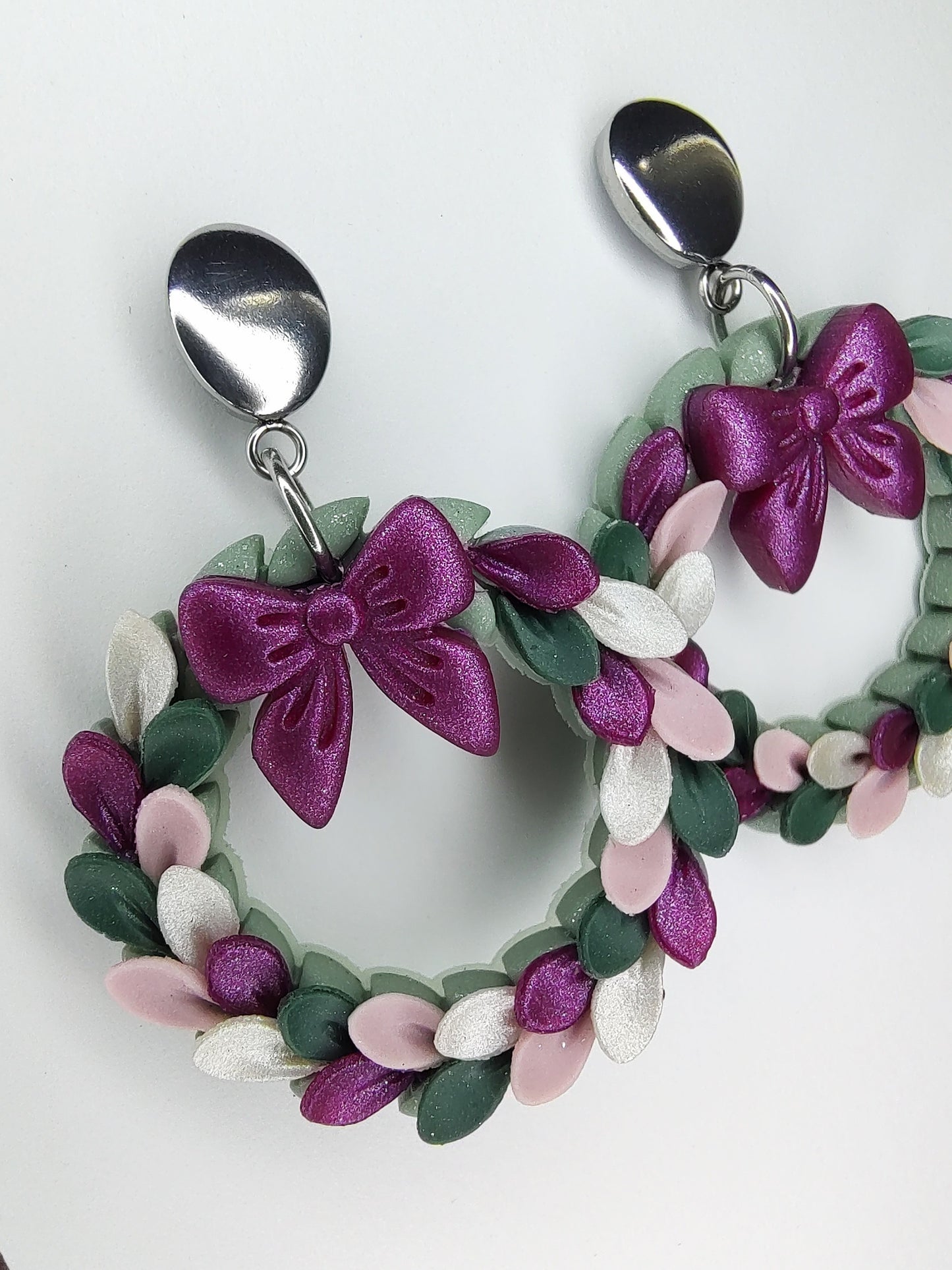 Wreath Earrings - Purple