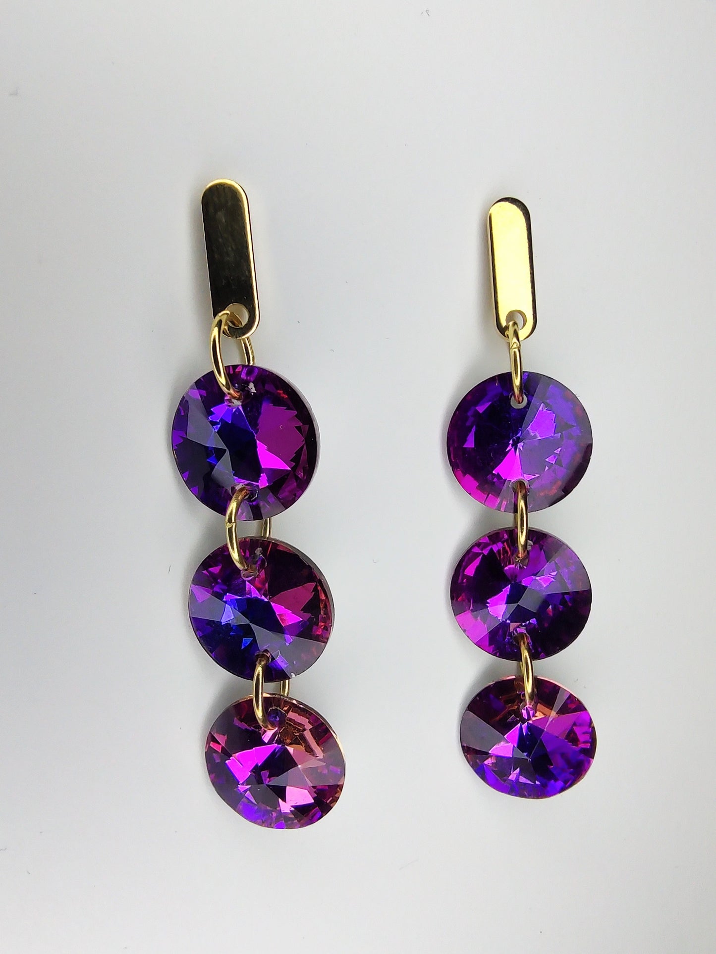 Julietta Crystal Earrings - Violet Blue