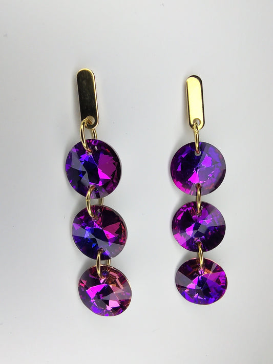Julietta Crystal Earrings - Violet Blue