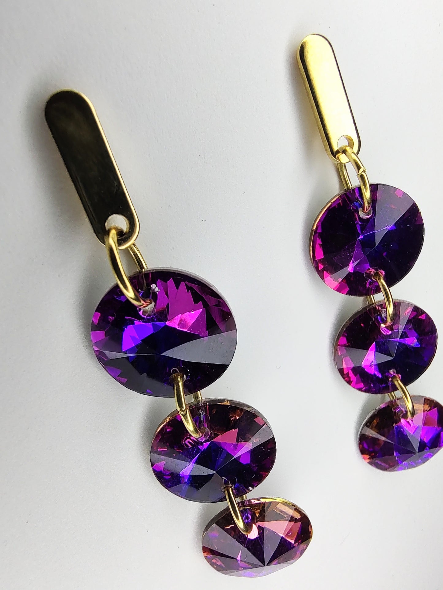 Julietta Crystal Earrings - Violet Blue