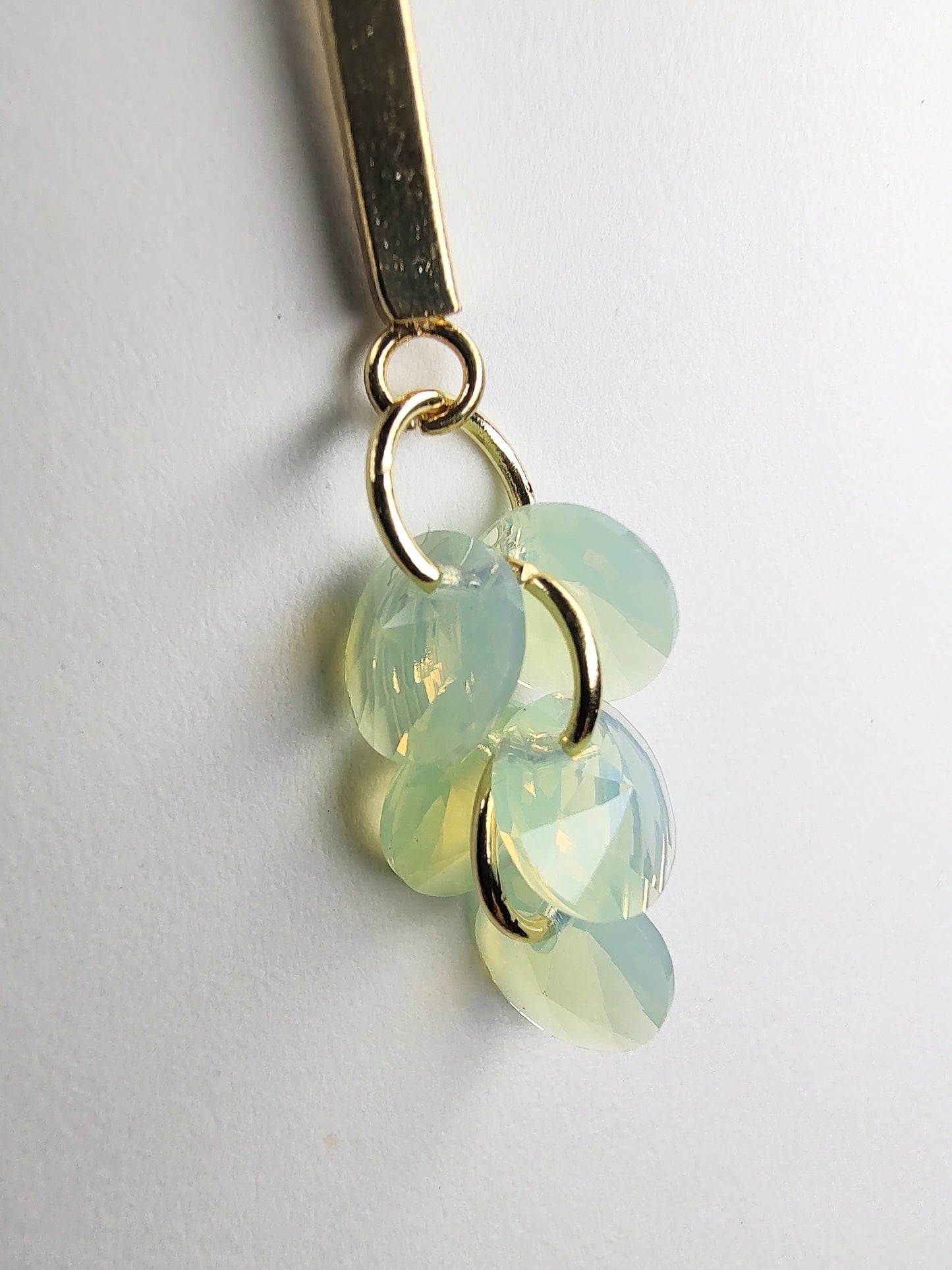 Rivoli Cluster Crystal Earrings - Chrysolite Opal