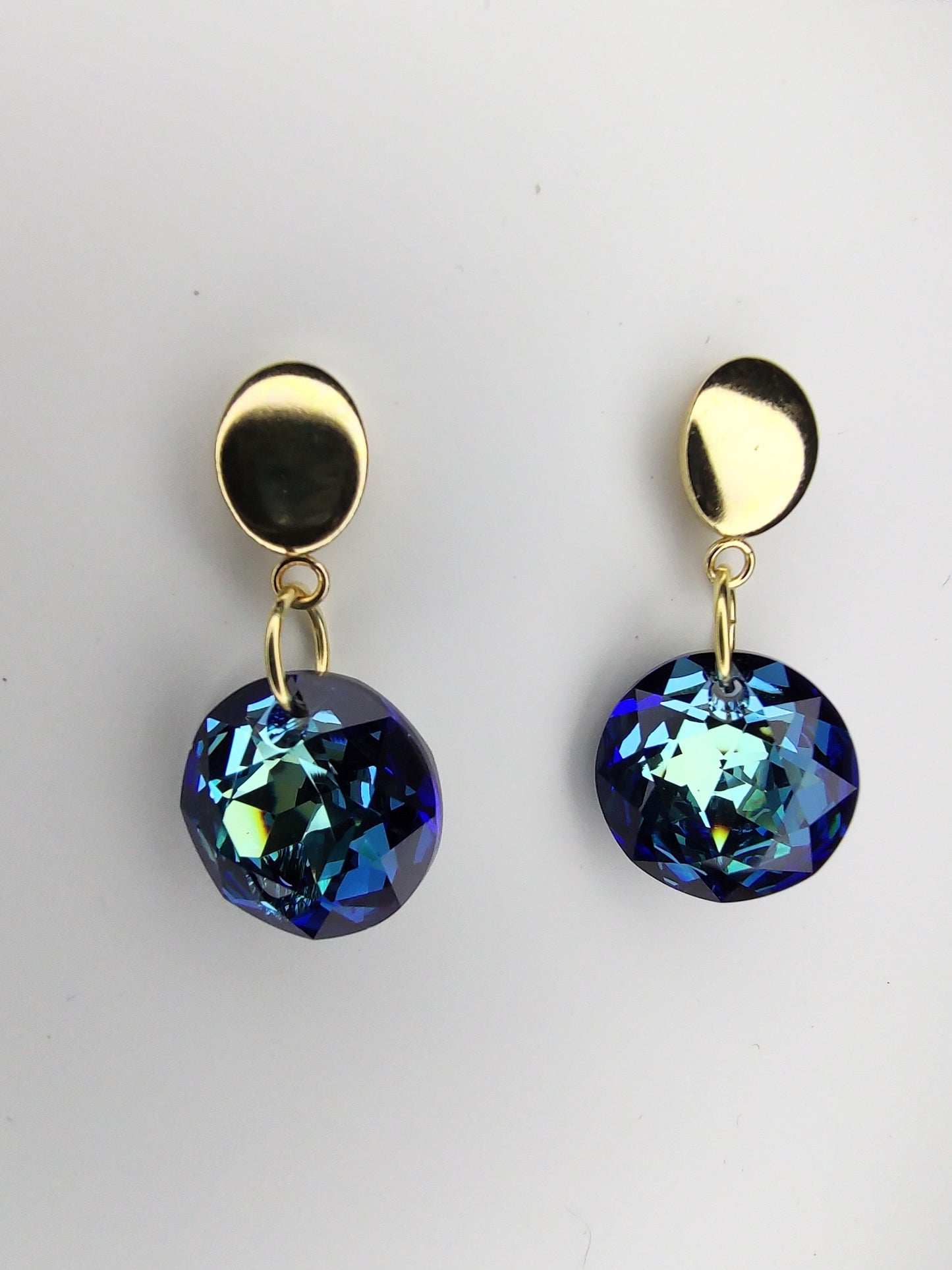 Sun Crystal Earrings - Bermuda Blue