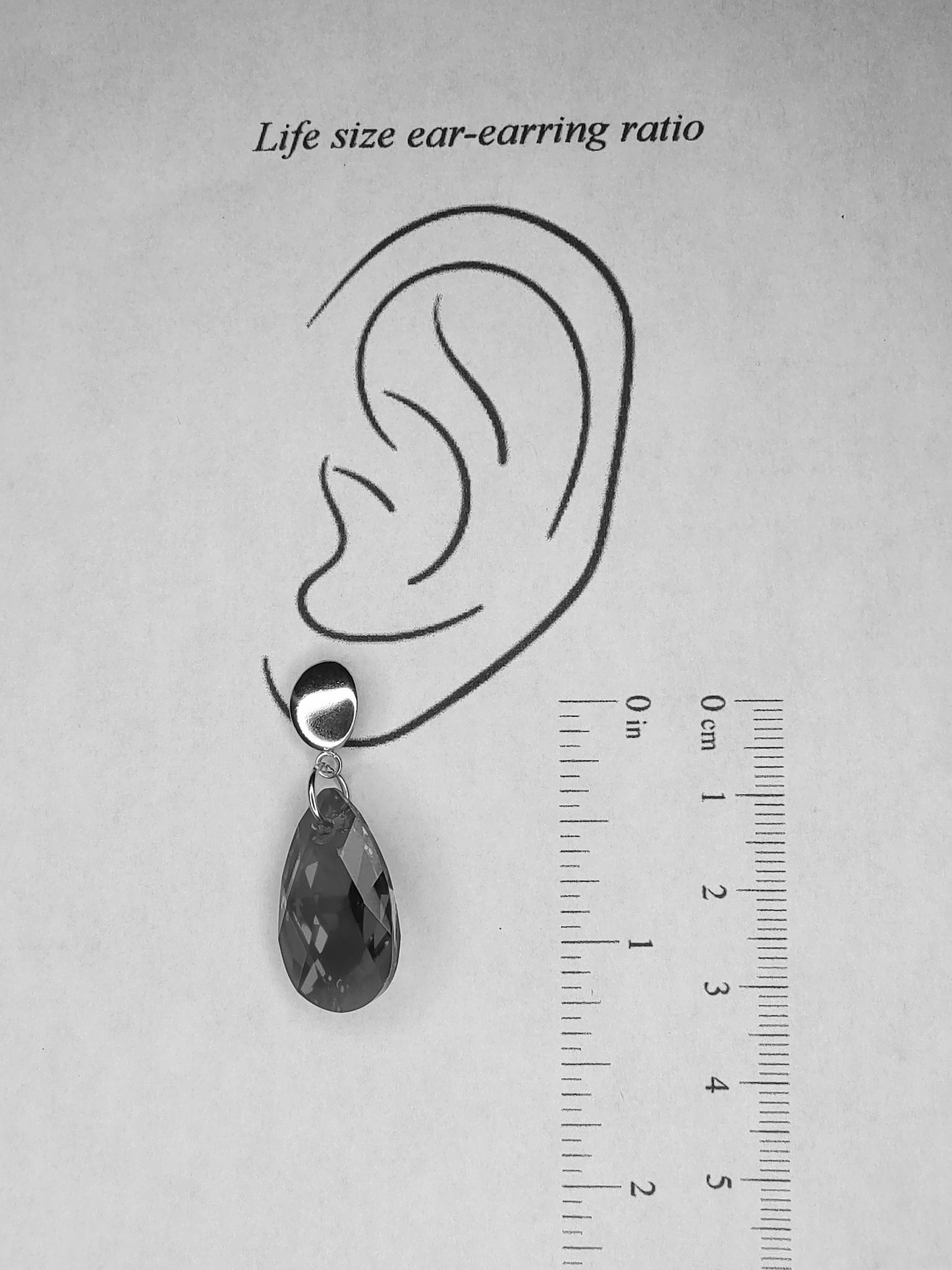 Pear Crystal Earrings - Crystal