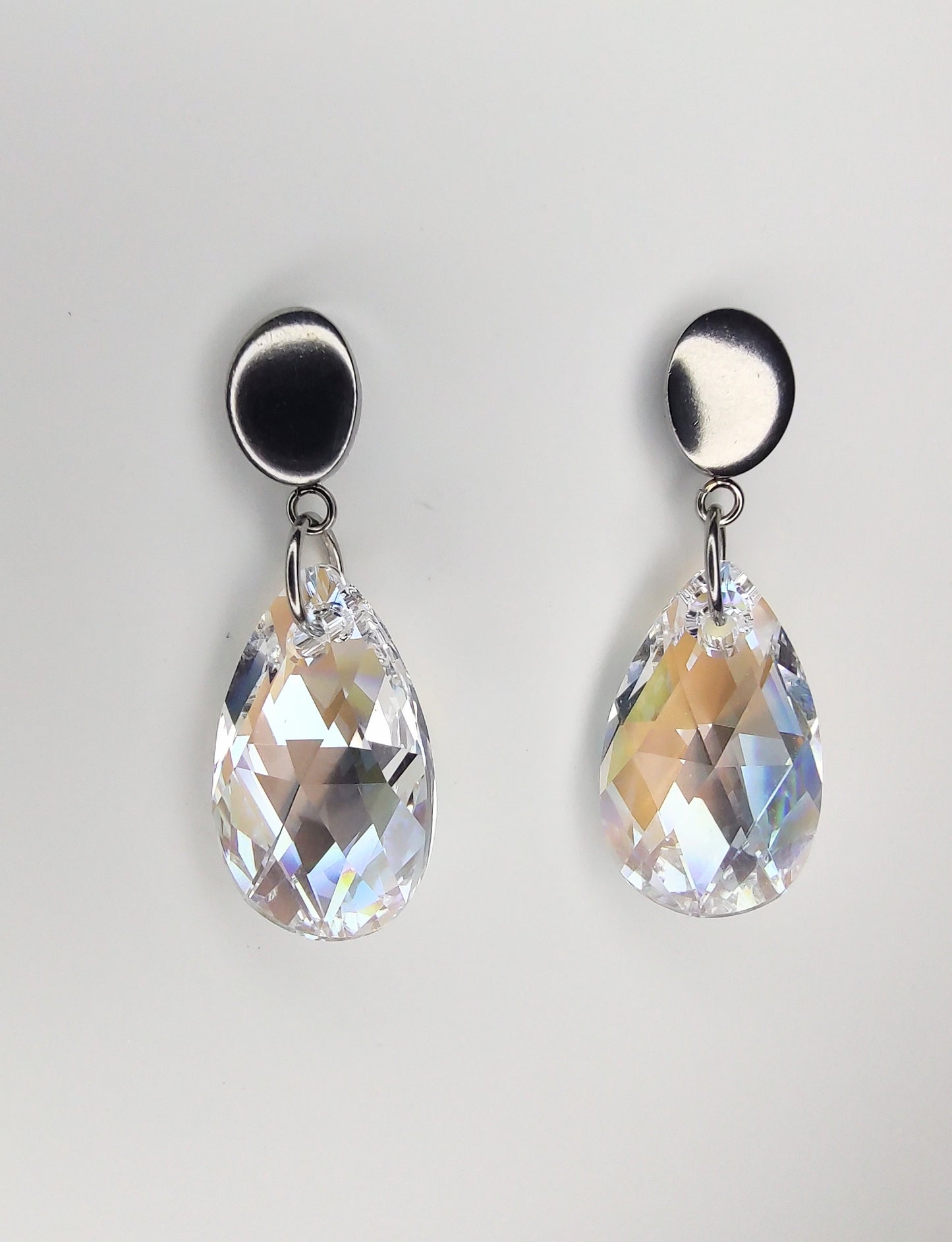 Pear Crystal Earrings - Crystal