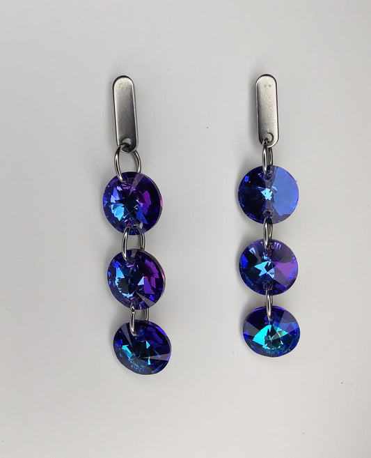 Julietta Crystal Earrings - Bermuda Blue