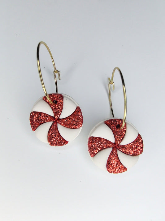 Peppermint Candy Hoop Earrings