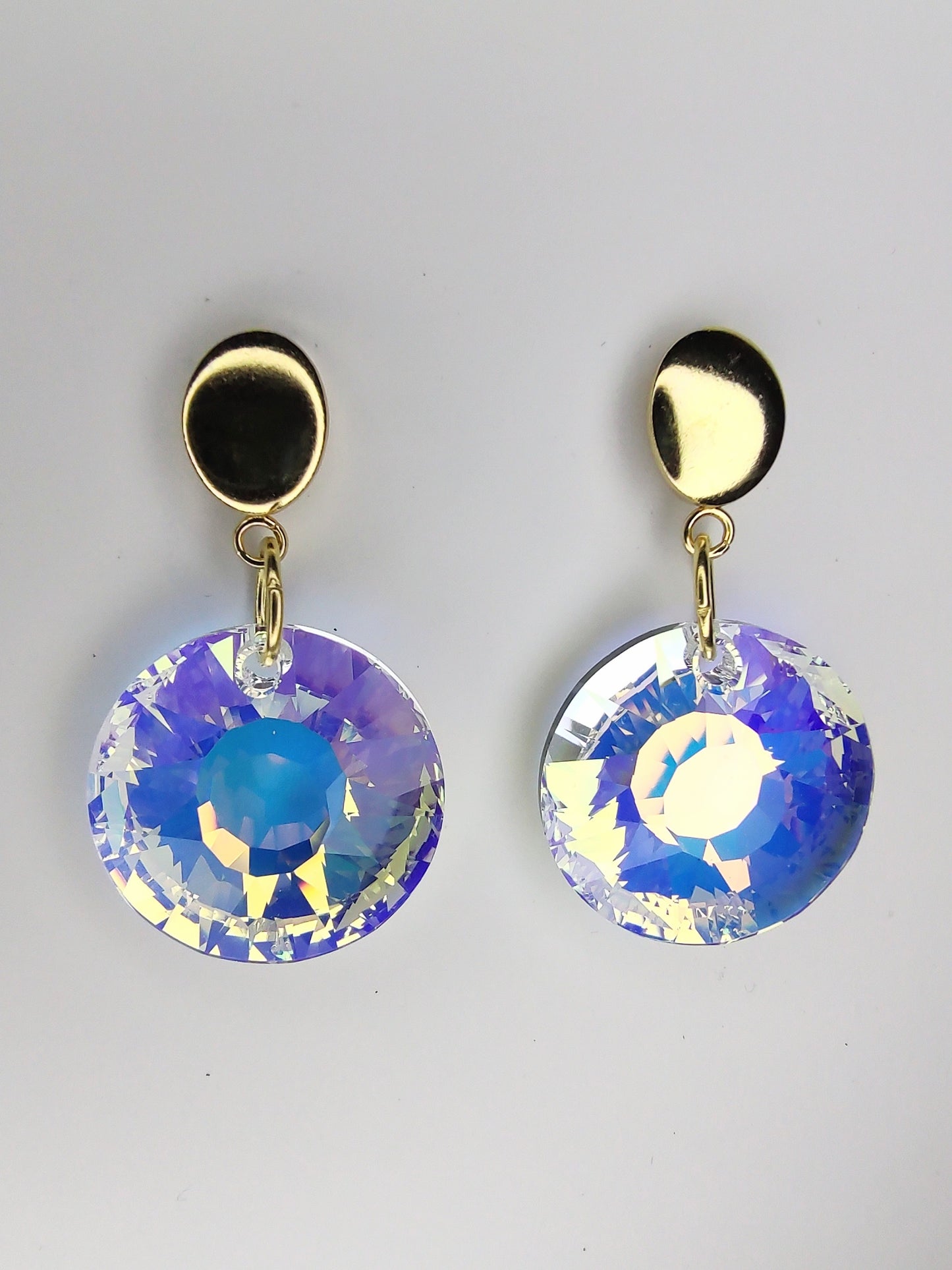 Sun Crystal Earrings - Aurora Borealis