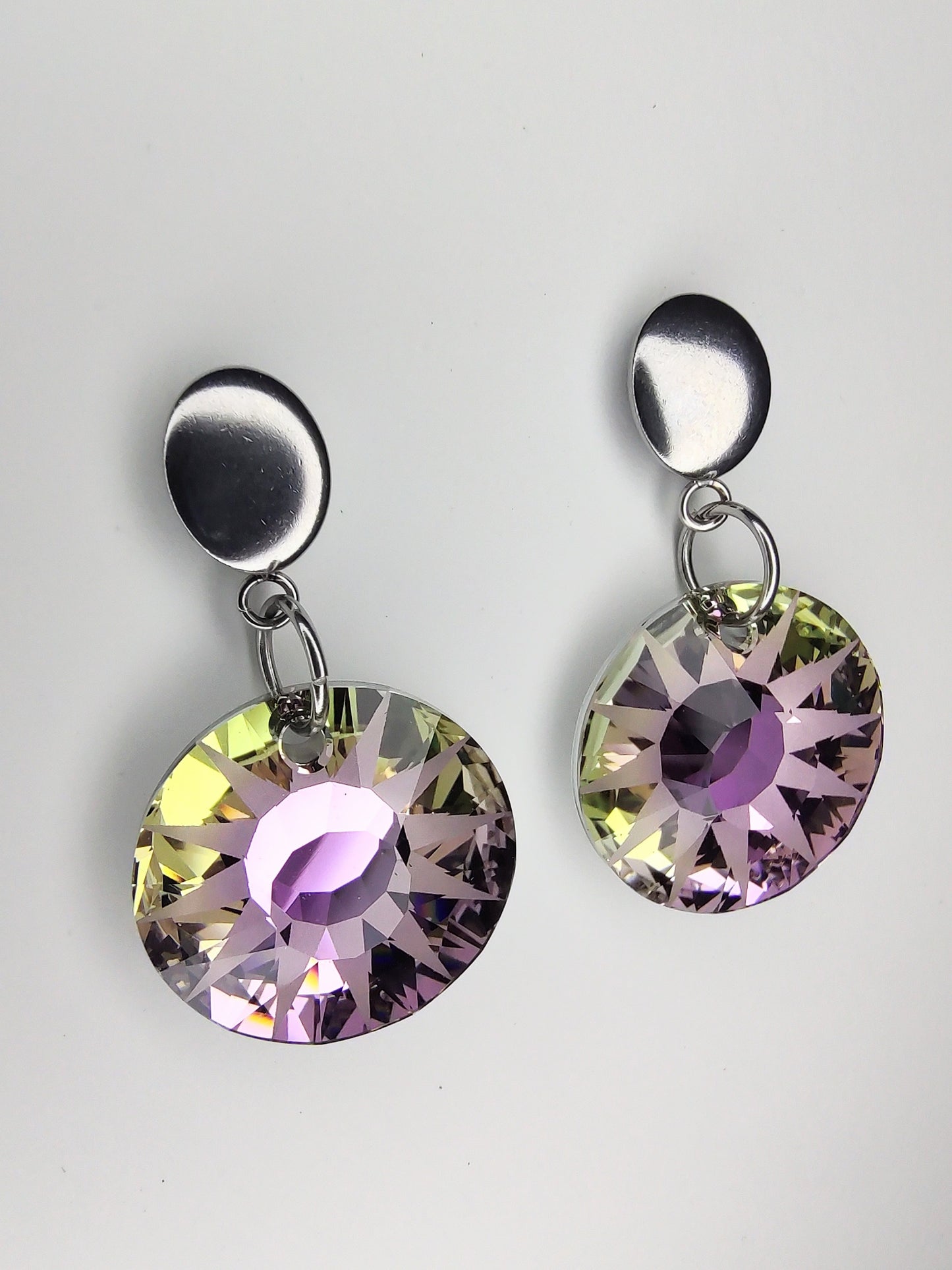 Sun Crystal Earrings - Vitrail Light