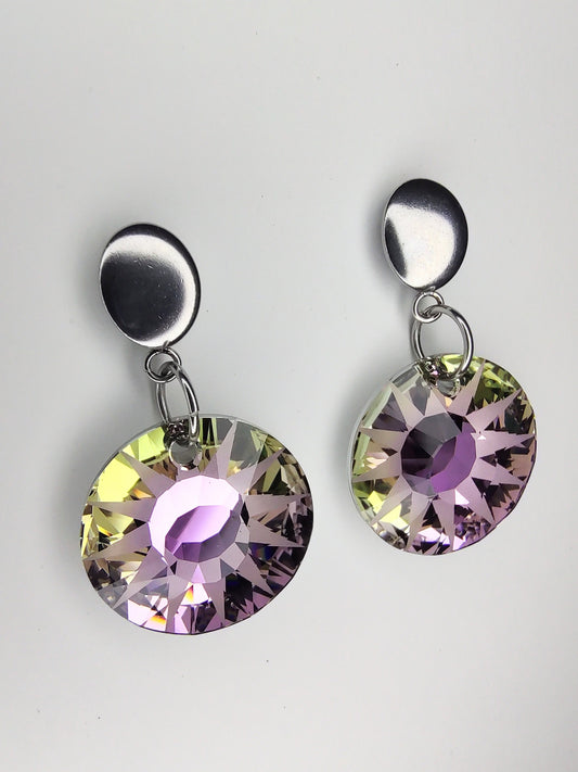 Sun Crystal Earrings - Vitrail Light