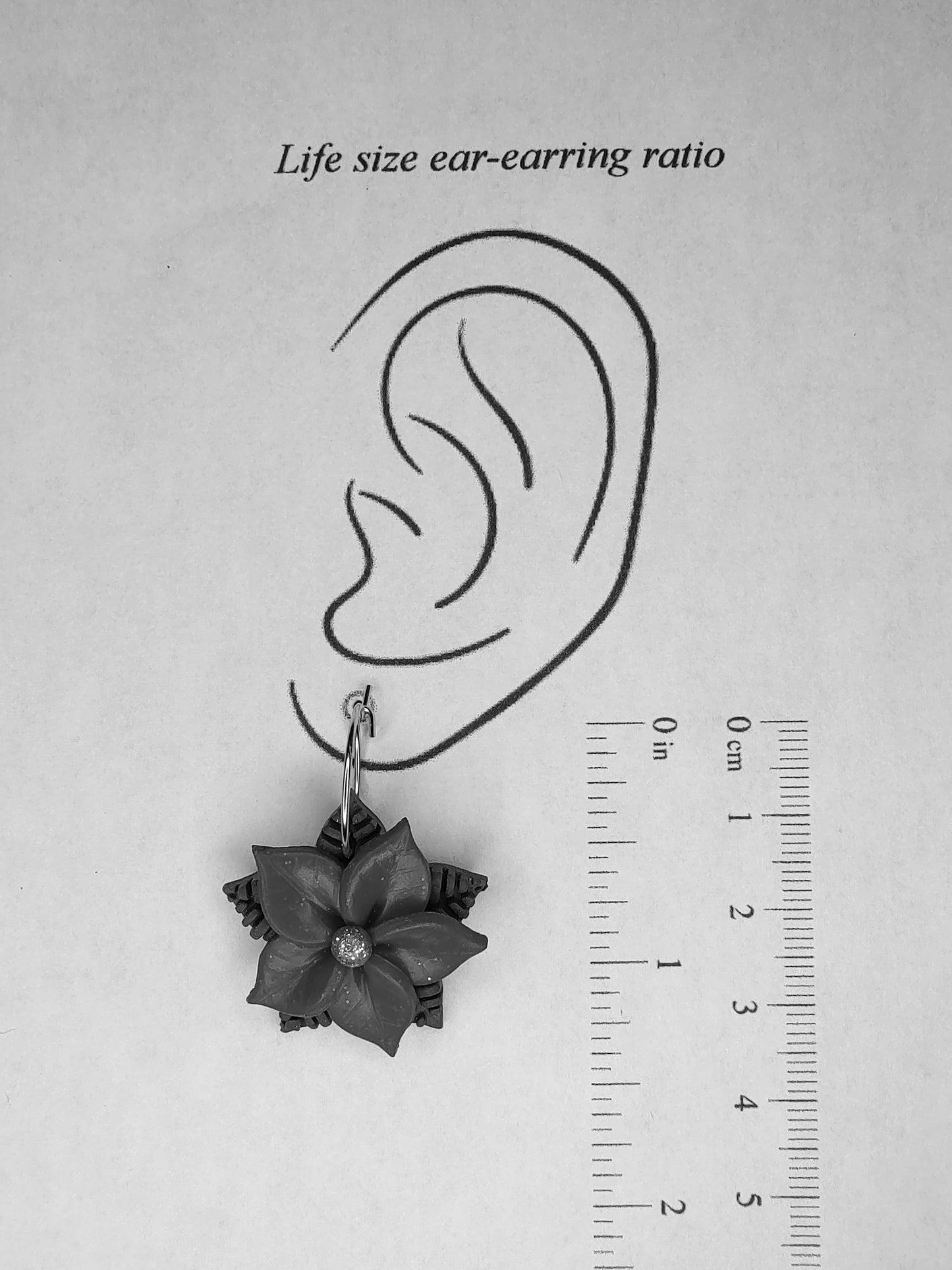 Poinsettia Hoop Earrings