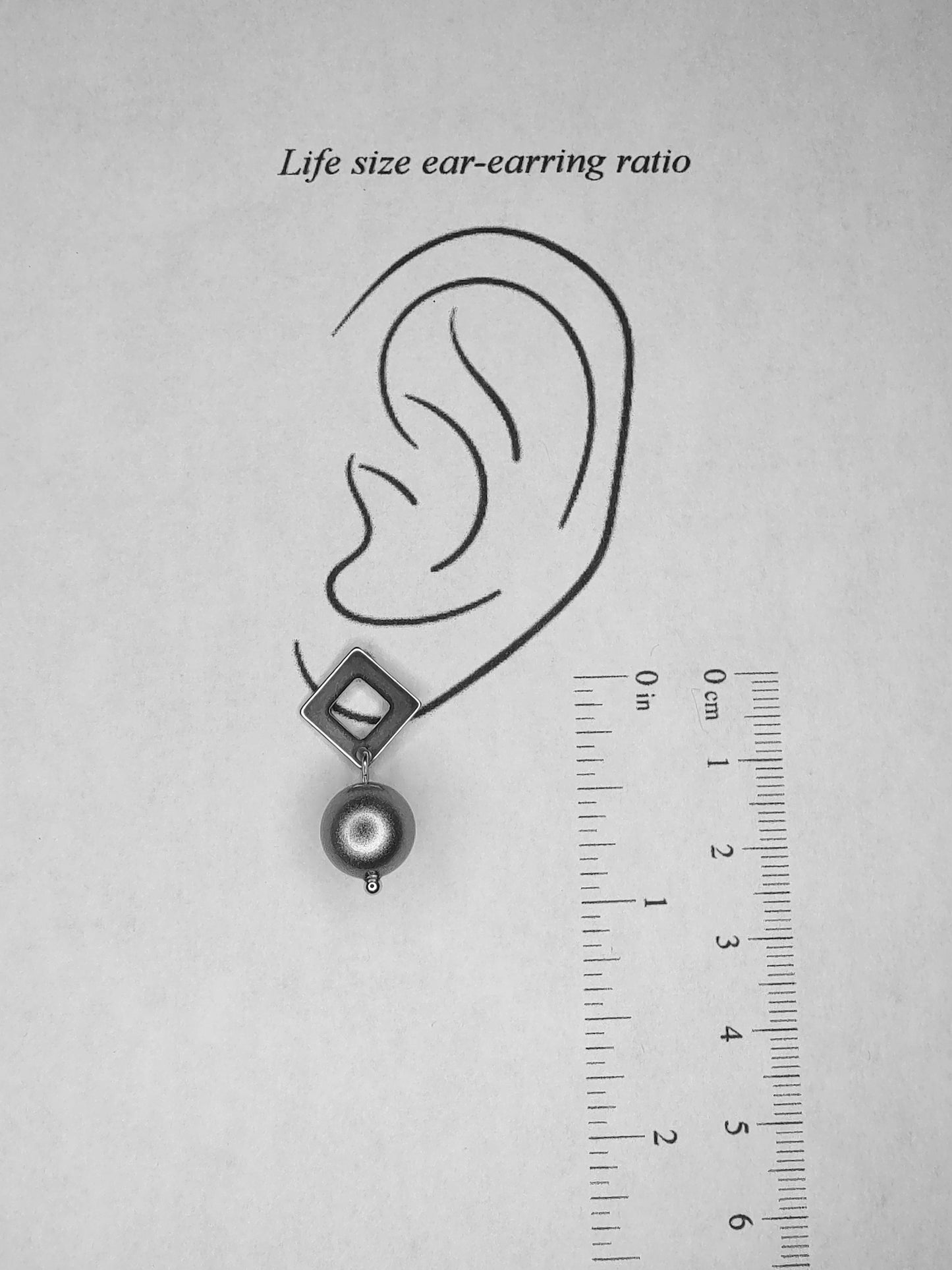 Pearl Square Earrings - Iridescent Dark Blue