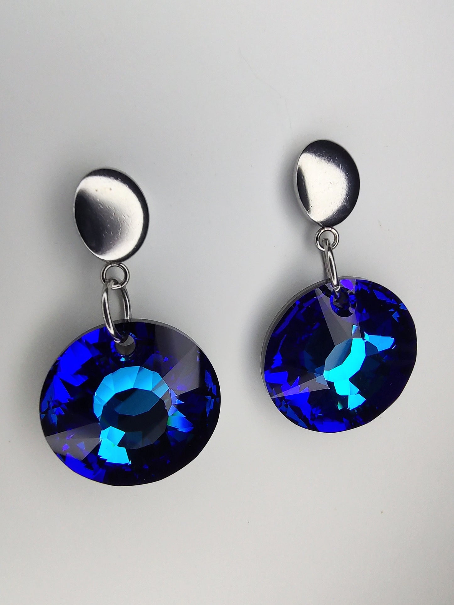 Sun Crystal Earrings - Bermuda Blue
