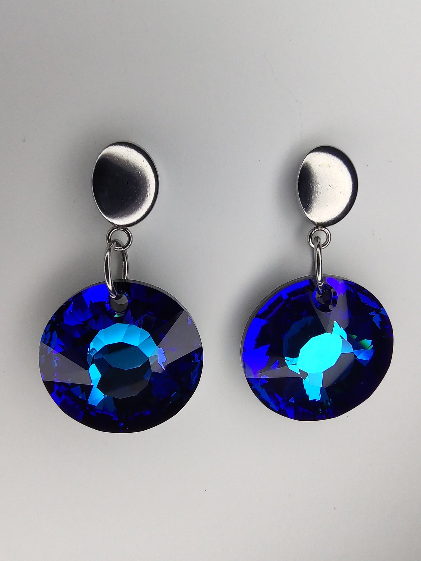 Sun Crystal Earrings - Bermuda Blue