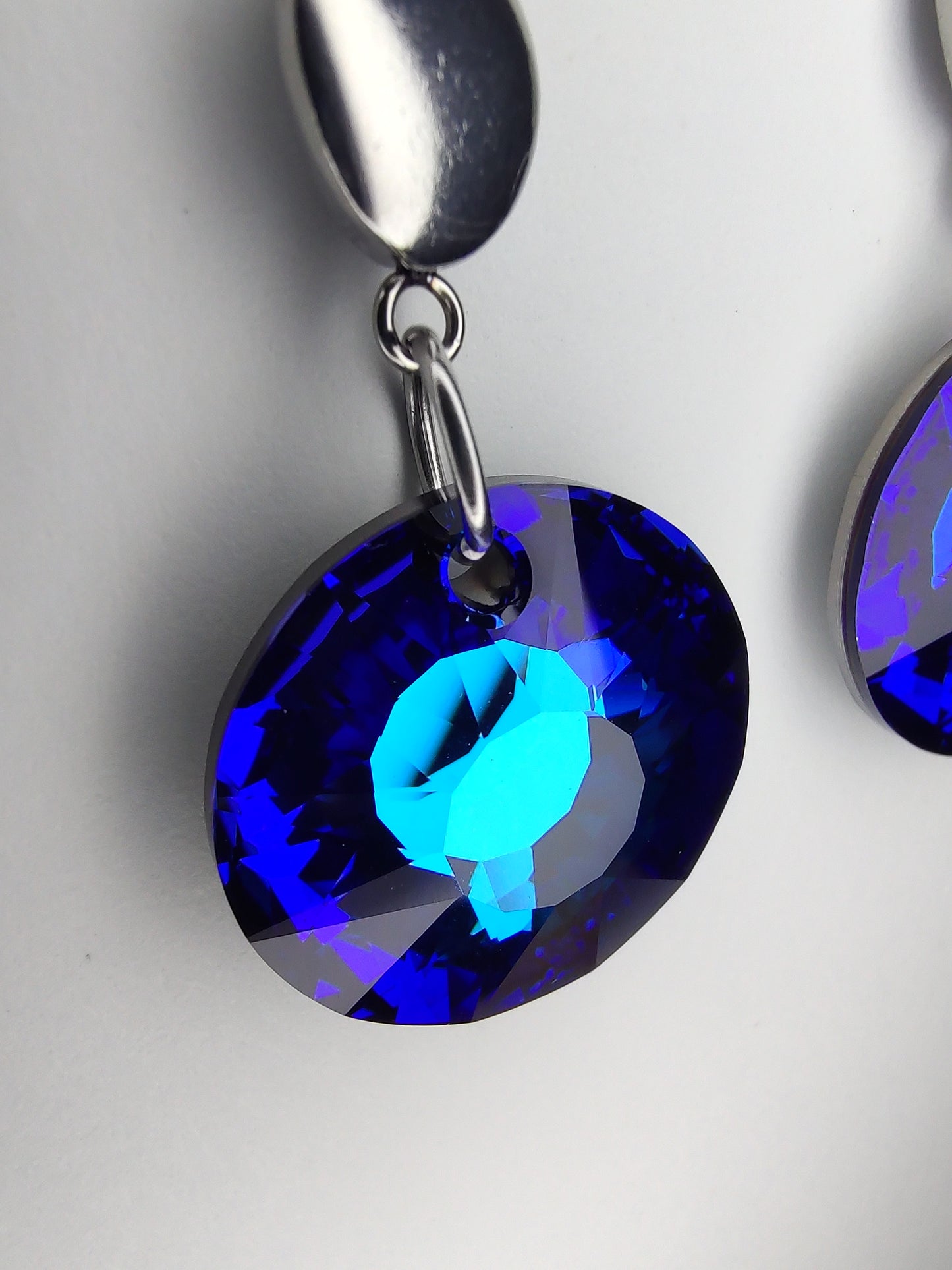 Sun Crystal Earrings - Bermuda Blue