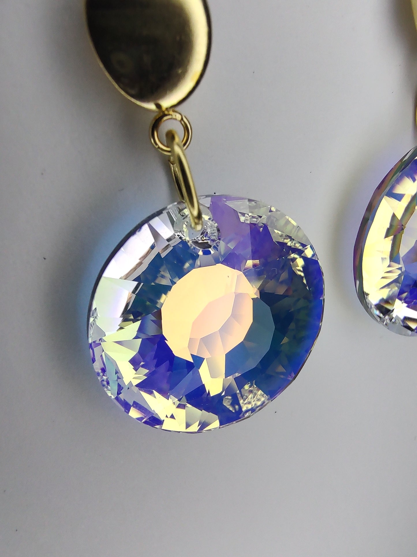 Sun Crystal Earrings - Aurora Borealis