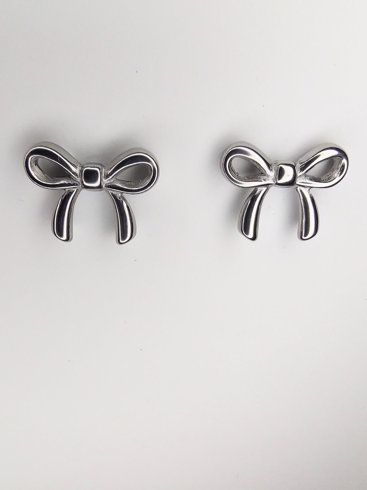 Bowknot Stud Earrings - Silver