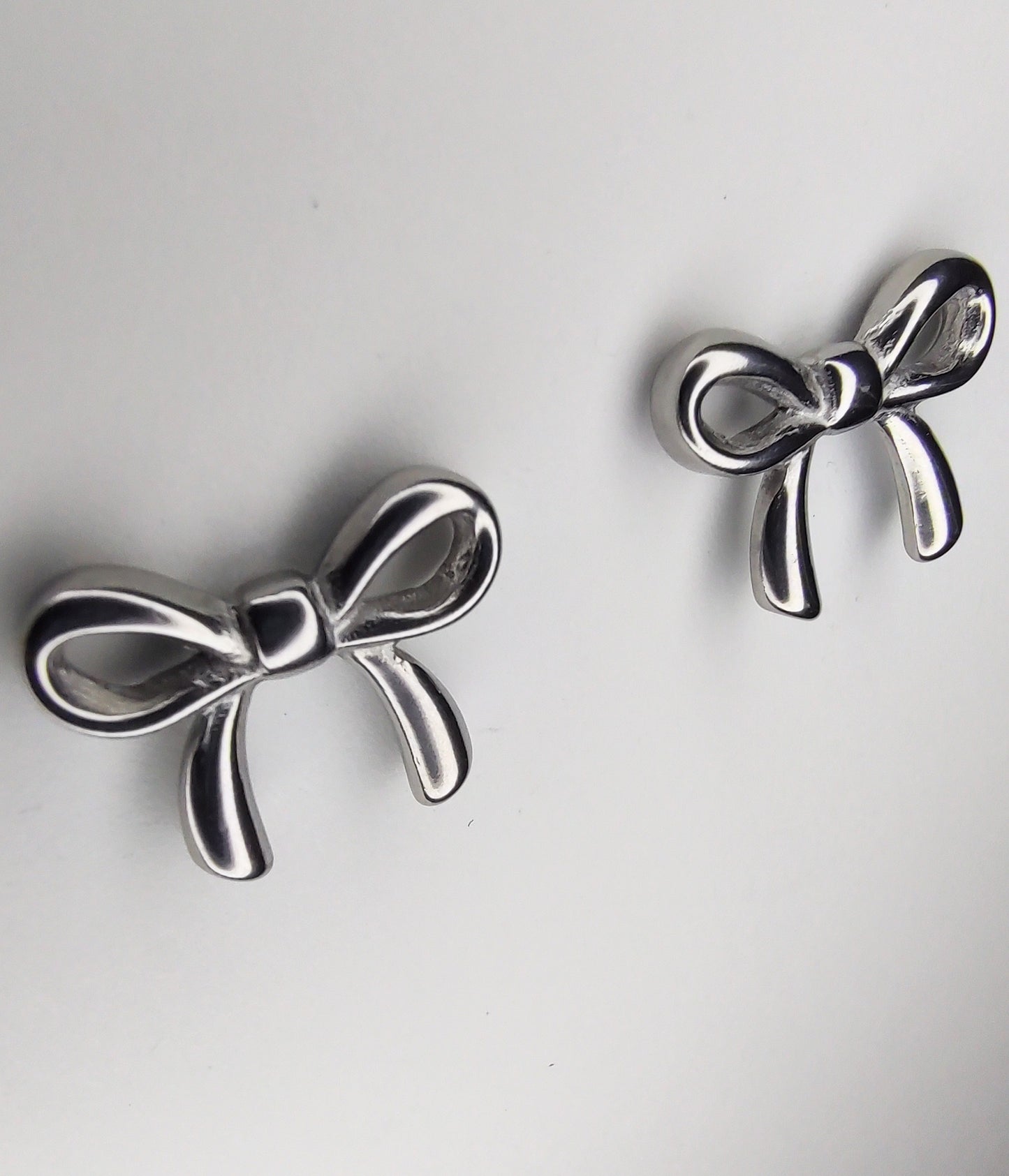 Bowknot Stud Earrings - Silver