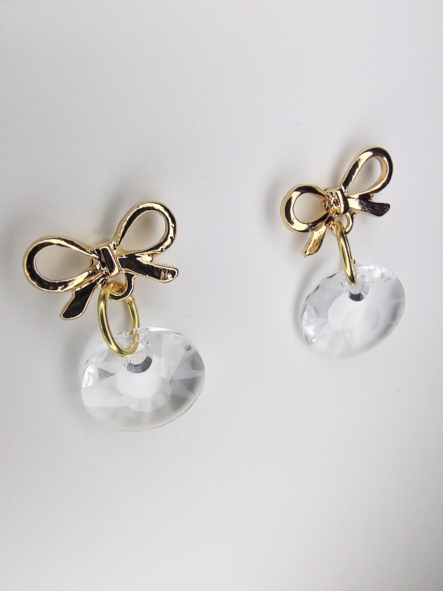 Bow Crystal Earrings - Crystal Sun