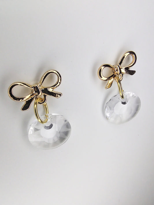 Bow Crystal Earrings - Crystal Sun