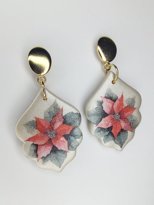 Poinsettia Dangle Earrings