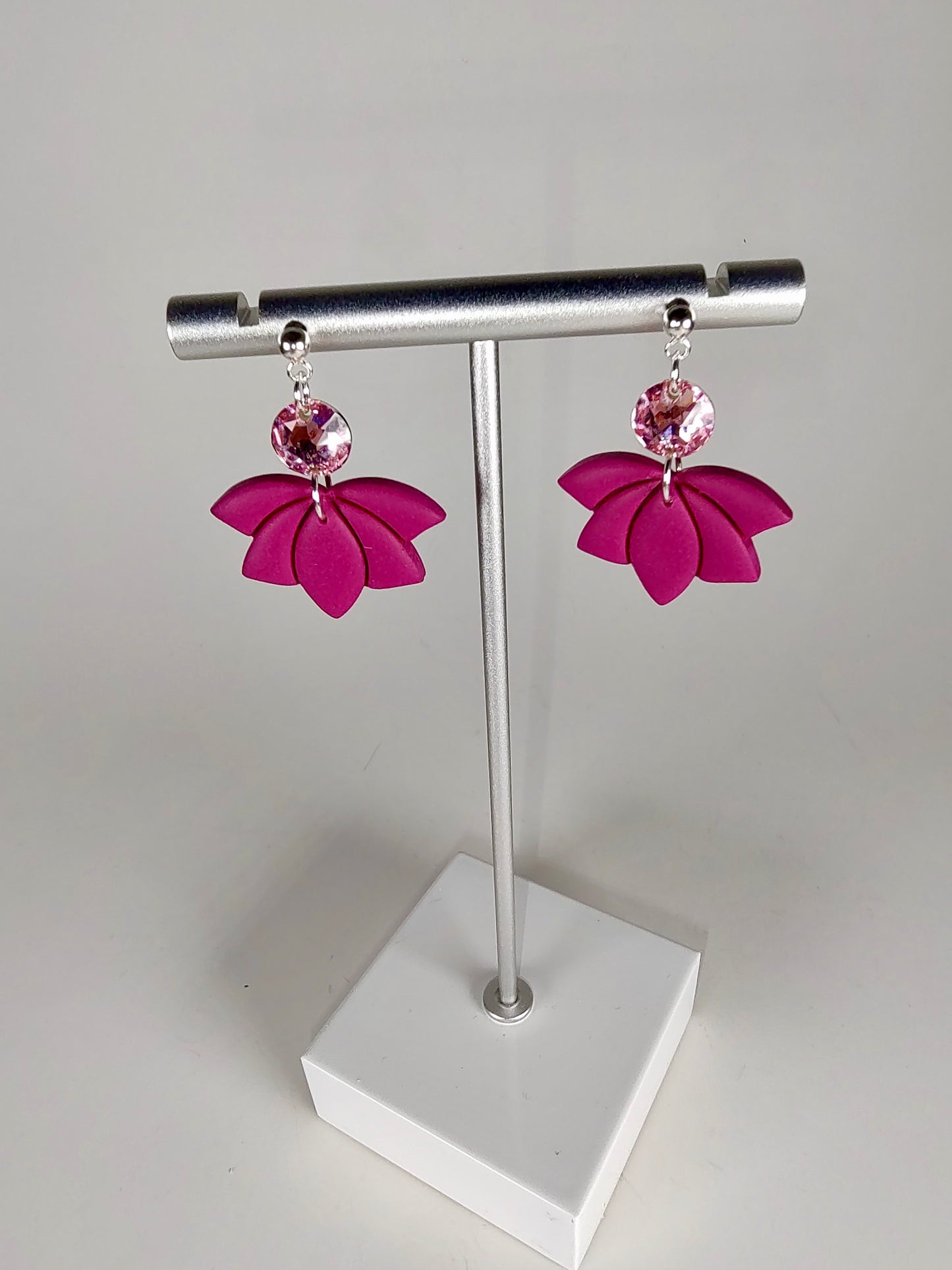 Light Rose Lotus Earrings