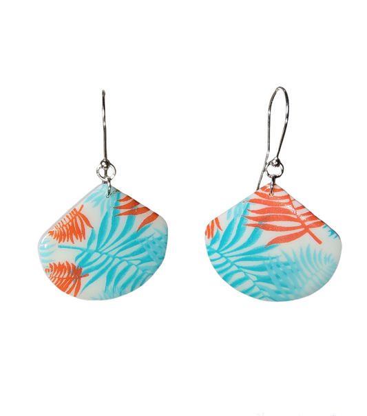 Blue Palm Earrings