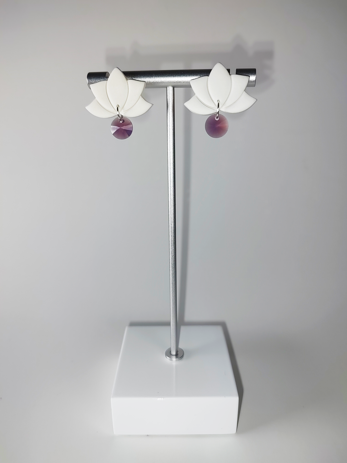 Cyclamen Opal Lotus Earrings