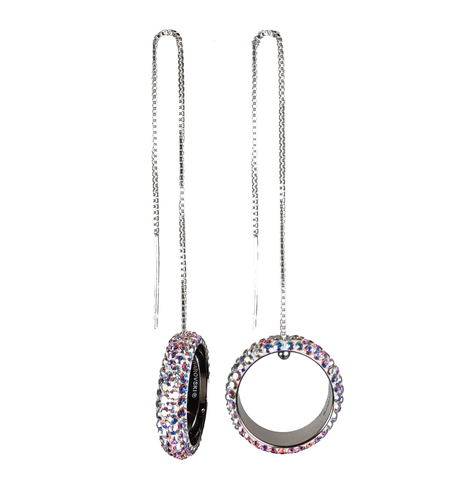 Pave Ring Crystal AB Earrings